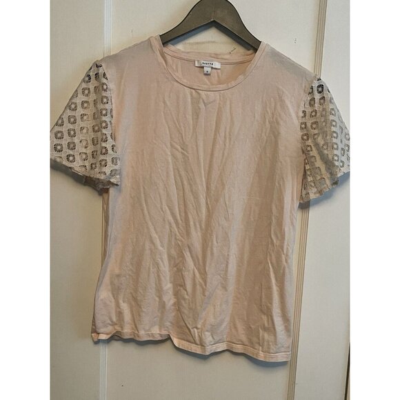 maette blush pink short sleeve top Small‎ - Picture 1 of 6